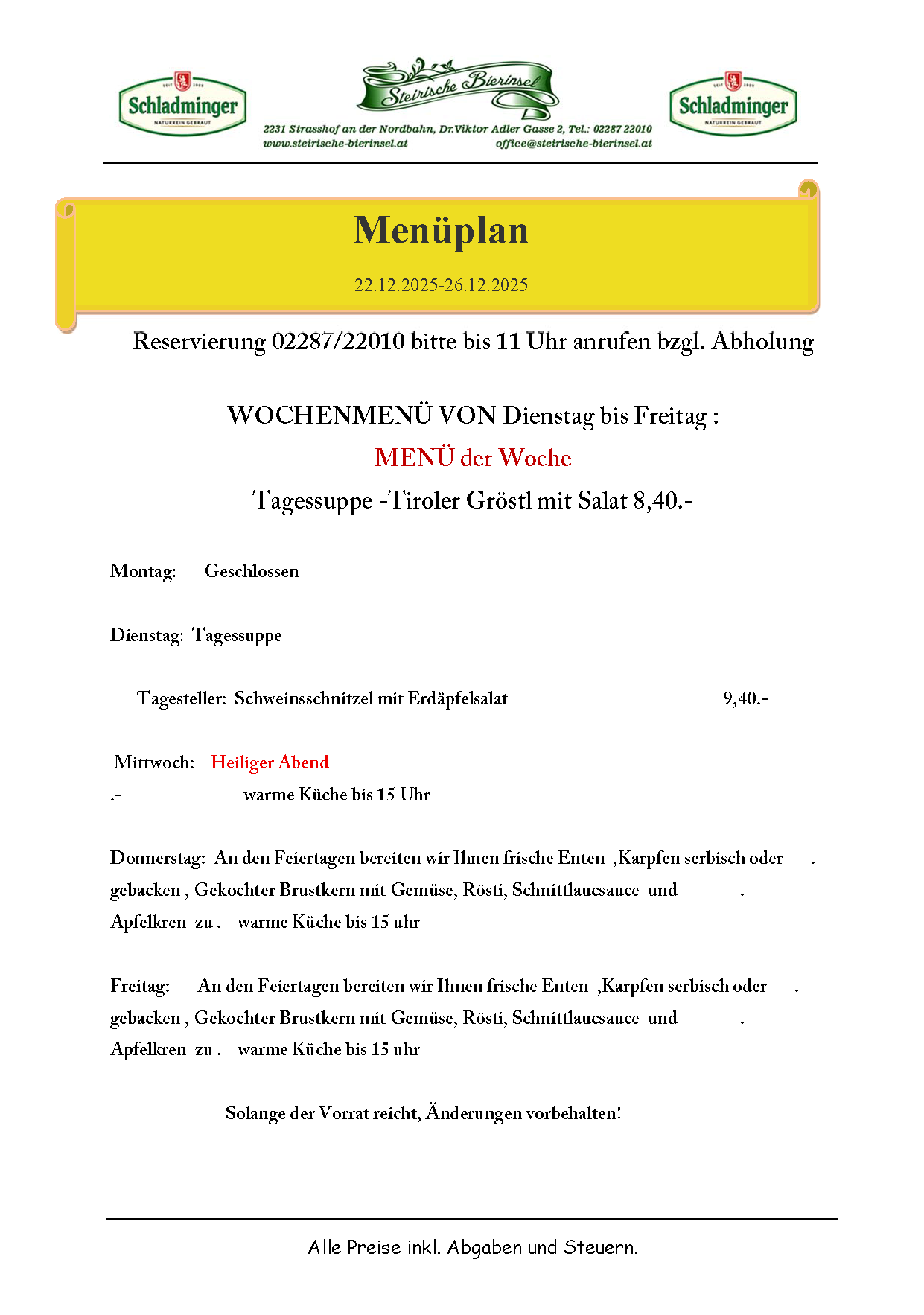 menuplan kw52